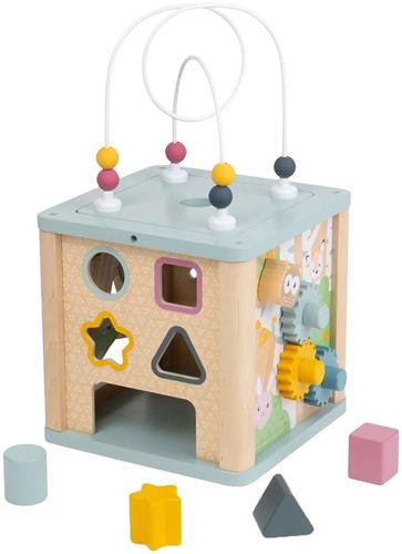 Bigjigs Houten Vormenstoof met Kralenspiraal - 5dlg.