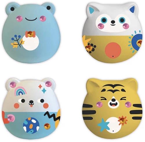 Janod Atelier Deco - 4 gipsdieren kleuren