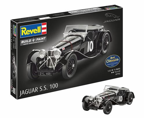 Revell Modelbouwpakket Auto - 07752 Jaguar S.S. 100 - Britse Auto Plastic - 1:32 - Modelbouw