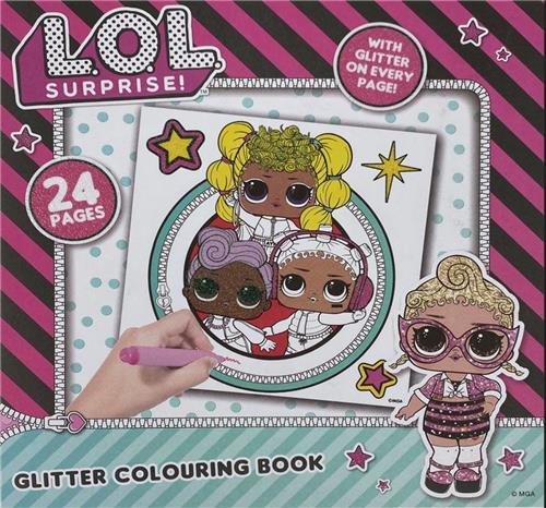 L.O.L. Surprise! Kleurboek - Roze / Zwart - Multicolor - 21 x 21 cm - 24 pagina's - Glitter colouring book
