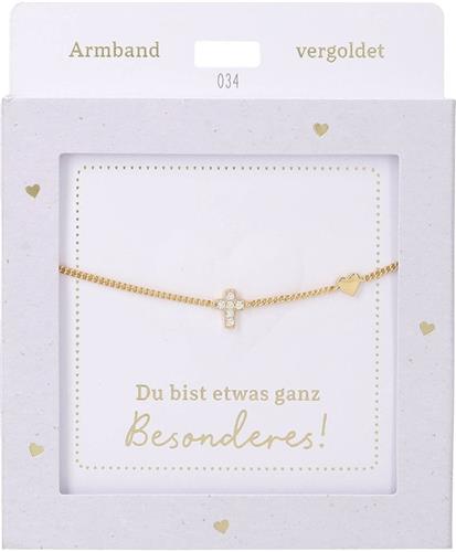 Depesche armband goud kruisje - vriendschapssieraad voor meisjes.