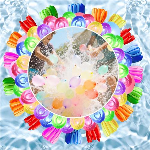 Waterballonnen met 8 Kraanconnectoren - van 1 Maand - Waterbommen voor Buitenplezier - Zelfsluitend - Waterspeelgoed - Zwembad Speelgoed - Buitenspeelgoed - Rubber - 9 Stuks - Veelkleurig - van Imperatoris