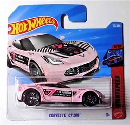 HOT WHEELS CORVETTE C7 Z06 PRINCESS PINK 113/250 HW NIGHT SPEED 9/10 SHORT CARD 2026
