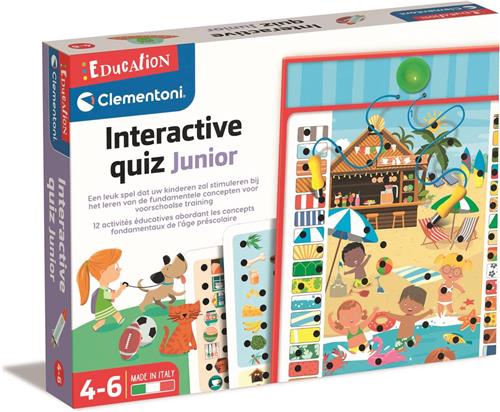 Clementoni Spelend Leren - Interactive Quiz Junior - Educatief Speelgoed - Kleuter Speelgoed - 4+ Jaar