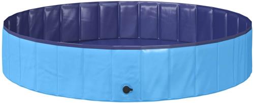 vidaXL - Kinder - Zwembad - Blauw - Ã˜ - 160 - x - 30 - cm - Dik - PVC - en - Geengineerd - Hout