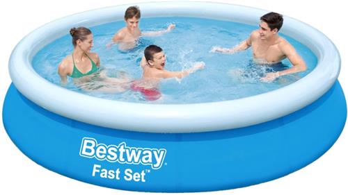 Bestway Fast Set Opblaasbaar zwembad - 244x61 cm - Rond - Zwembad Opblaasbaar - Zwembad Snel Opzetten - Zwembad Voor Familie - Zwembad In 10 Minuten - Zwembad Voor Zomer