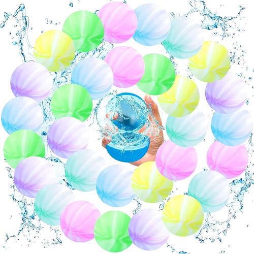 Waterballonnen - van 3-10 Jaar - Herbruikbare Waterbommen voor Buitenplezier - Zelfsluitend - Wegwerp - Waterspeelgoed - Zwembad Speelgoed - Buitenspeelgoed - Siliconen - 30 Stuks - Veelkleurig - van Imperatoris