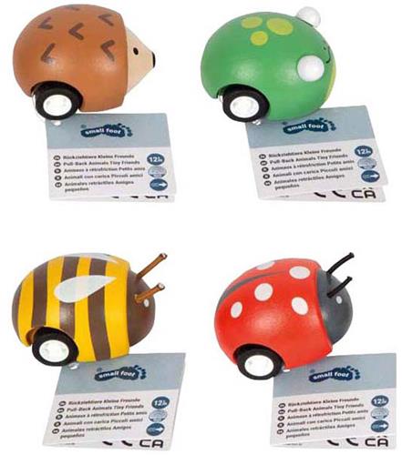 Small Foot houten terugtrekdieren Tiny Friends set van 12 speelgoed.