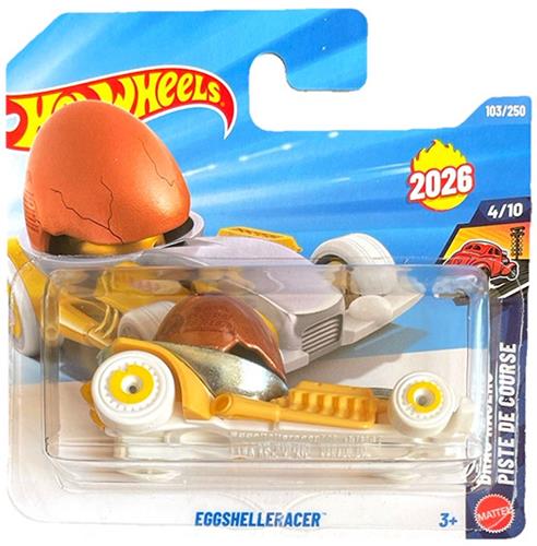 HOT WHEELS EGGSHELLERACER YELLOW EGG 103/250 1:64 HW 4/10 DRAG RACERS (PISTE DE COURSE) SHORT CARD 2026