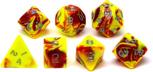 HOT Games dobbelstenen set jumbo geel rood voor rollenspellen.