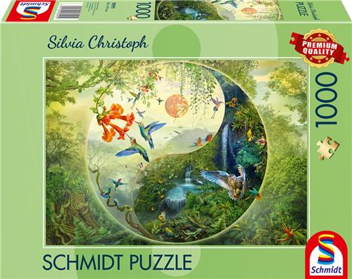 Schmidt - Legpuzzel - Yin & Yang, In het bos van de kolibries - Silvia Christoph - 1000 stukjes - Volwassenen - vanaf 12 jaar