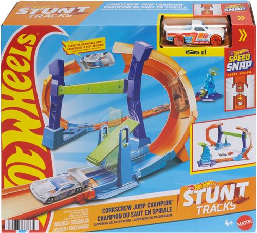 Hot Wheels racebaan stuntset - Corkscrew Jump - speelgoedauto.