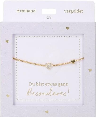 Depesche armband hart goud vriendschap cadeau voor meisjes.