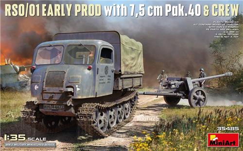 MiniArt - 1/35 RSO/01 EARLY PROD. WITH 7,5 CM PAK.40 en CREW - modelbouwsets, hobbybouwspeelgoed voor kinderen, modelverf en accessoires