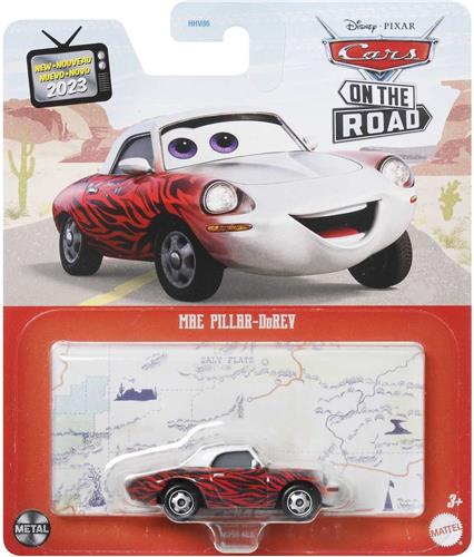 Disney Cars On the Road Mae Pillar-DuRev voertuig - 7 cm - Schaal 1:64 - Metaal