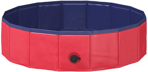 vidaXL - Kinder - Zwembad - Rood - Ã˜ - 80 - x - 20 - cm - Dik - PVC - en - Geengineerd - Hout