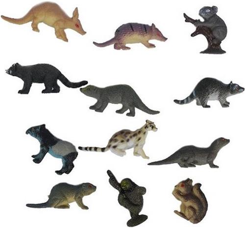 PIA Soft Toys-Speelfiguren - PVC - Bosdieren in doos 12 ass. 4-8 cm