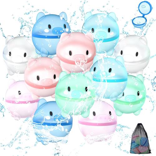 Waterballonnen - van 3 Maand-3 Jaar - Herbruikbare Waterbommen voor Buitenplezier - Zelfsluitend - Wegwerp - Waterspeelgoed - Zwembad Speelgoed - Buitenspeelgoed - Kiezelaarde - 12 Stuks - Veelkleurig - van Imperatoris