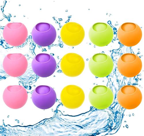Waterballonnen - van 3-99 Jaar - Herbruikbare Waterbommen voor Buitenplezier - Zelfsluitend - Wegwerp - Waterspeelgoed - Zwembad Speelgoed - Buitenspeelgoed - Siliconen - 15 Stuks - Veelkleurig (C05) - van Imperatoris