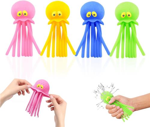 Waterballonnen in Octopusvorm - van 1.5-9 Jaar - Herbruikbare Waterbommen voor Buitenplezier - Zelfsluitend - Wegwerp - Waterspeelgoed - Zwembad Speelgoed - Buitenspeelgoed - Rubber - 4 Stuks - Veelkleurig - van Imperatoris