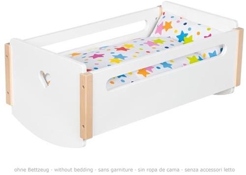 Goki poppenwieg hout hart - houten speelgoed wiegje pop.