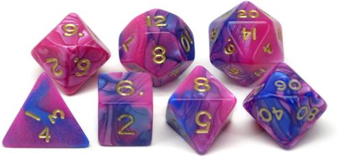 HOT Games dobbelstenen set jumbo paars/blauw voor rollenspellen.