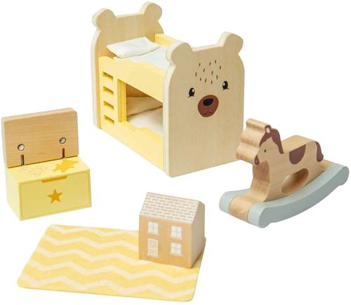 Bigjigs Houten Poppenhuis Meubels Kinderkamer - 5dlg.