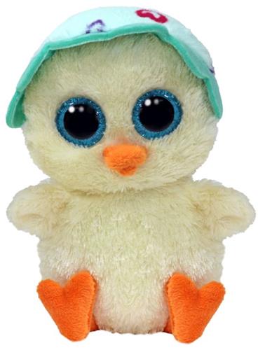 Ty knuffel Beanie Boo Emmie Paaskuiken met hoed 15cm pluche.