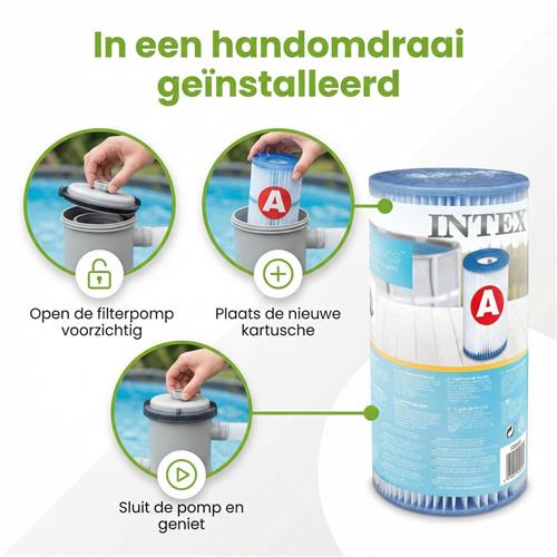 Intex Rond Frame Zwembad - 366 x 76 cm - Blauw - Inclusief Pomp Solarzeil - Vloertegels - Stofzuiger - 7-delig