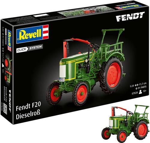 Revell Modelbouwpakket Landbouwvoertuigen - 07828 Easy Click System - Fendt F20 DieselroÃŸ - Duitse Tractor Plastic - 1:24 - Modelbouw