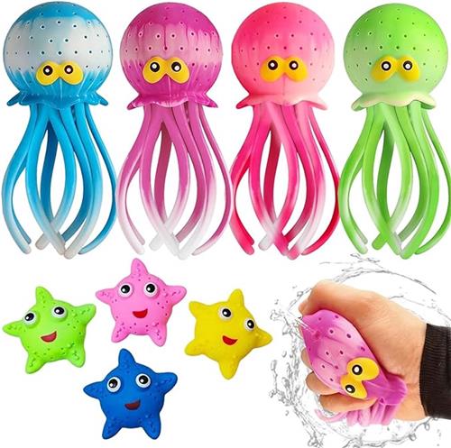 Waterballonnen met 4 Zeesterren - van 3-12 Jaar - Herbruikbare Waterbommen voor Buitenplezier - Waterspeelgoed - Zwembad Speelgoed - Buitenspeelgoed - Rubber - 4 Stuks - Veelkleurig - van Imperatoris