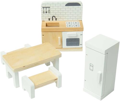 Bigjigs Houten Poppenhuis Meubels Keuken - 5dlg.
