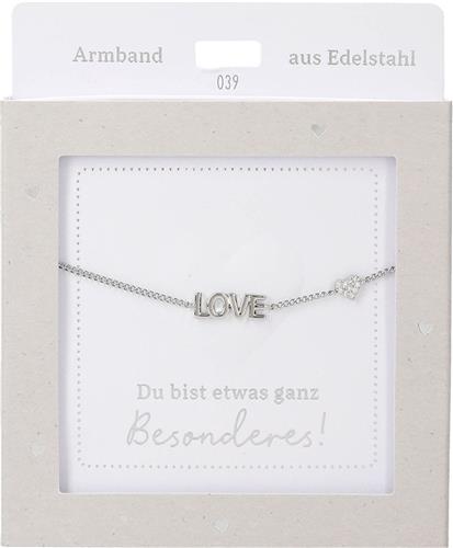 Depesche armband zilver LOVE vriendschap cadeau voor meisjes.