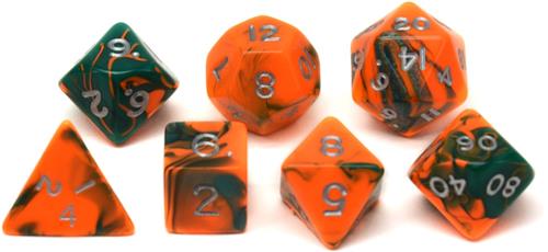 HOT Games dobbelstenen jumbo set oranje groen voor rollenspellen.