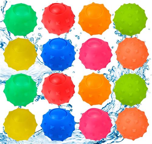 Waterballonnen - van 3-99 Jaar - Herbruikbare Waterbommen voor Buitenplezier - Zelfsluitend - Wegwerp - Waterspeelgoed - Zwembad Speelgoed - Buitenspeelgoed - Siliconen - 16 Stuks - Veelkleurig (C03) - van Imperatoris