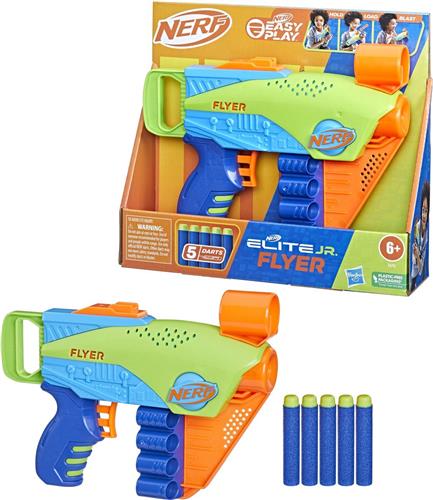 Nerf Elite Jr Flyer - Met 5 Darts - Hold Load Blast - Lichtgewicht