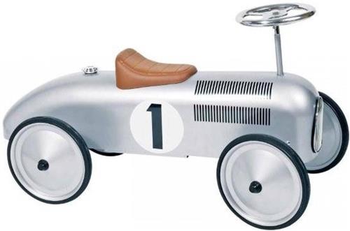 Loopauto: NUMMER 1 ZILVER 73,5x35x40cm