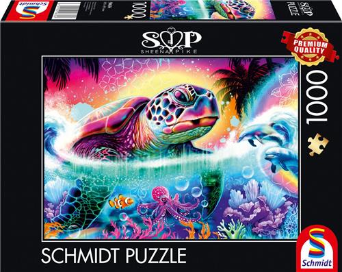 Schmidt - Legpuzzel - Neon schildpad - Sheena Pike - 1000 stukjes - Volwassenen - vanaf 12 jaar