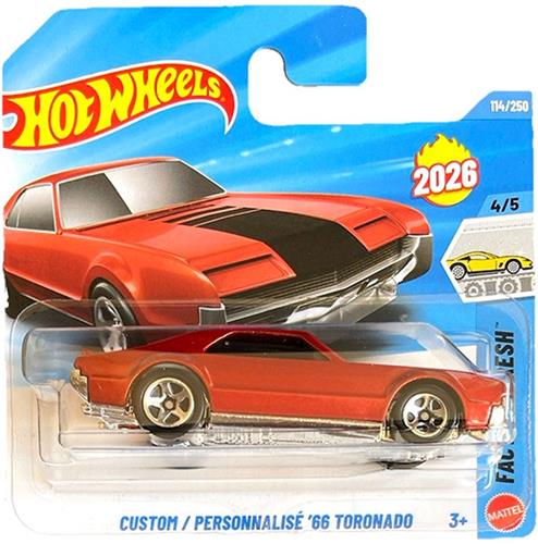 HOT WHEELS CUSTOM (PERSONNALISE) '66 TORONADO OLDSMOBILE RED METALIC 114/250 HW FACTORY FRESH 4/5 SHORT CARD 2026