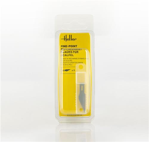 Heller Modelbouwdecoratie - 99008 Vervangingsmessen met fijne punt voor scalpel - 5 stuks Gereedschap