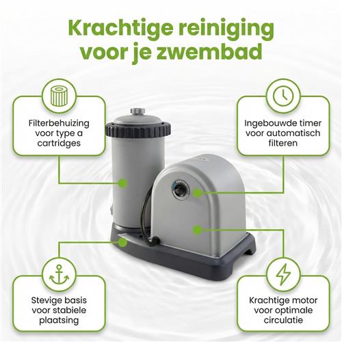 Intex Rond Prism Frame Greywood Zwembad - 549 x 122 cm - Inclusief Pomp - Ladder - Grondzeil - Afdekzeil Onderhoudspakket - 8-delig