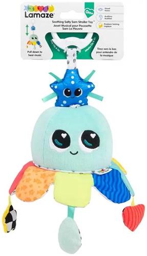 Lamaze knuffel speelgoed Salty Sam kinderwagen sensorisch baby.