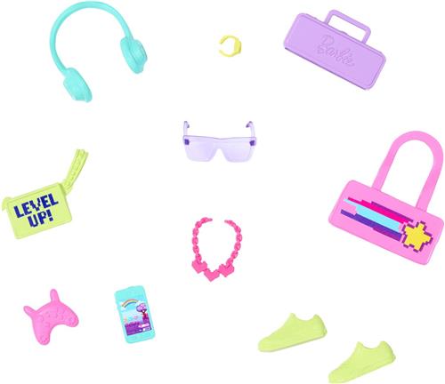 Barbie Accessoires Set met Schoenen, Handtas, Koptelefoon en meer