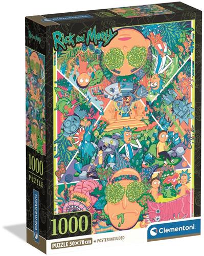 Clementoni legpuzzel Rick & Morty 2 - 1000 stukjes cartoon puzzel.