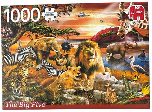 Jumbo Puzzel 1000 Stukjes  The Big Five  Safari Dieren  Volwassenen Legpuzzel  Premium Quality