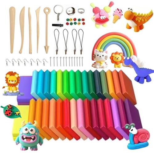Crytive Klei - Klei - Klei Set - 32 kleuren 20g - Ovenhardende Boetseerklei voor Kinderen & Volwassenen - Voordeelpakket Klei