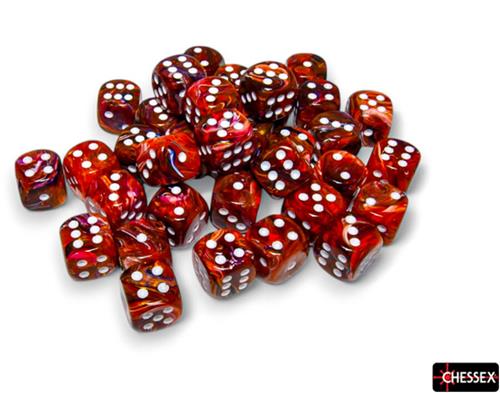 Chessex dobbelstenen set 12mm Symphony wit - 36 stuks multicolor.