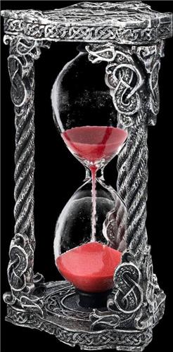 Zandloper Viking Kompas - Keltische patronen - rood zand - (hxbxd) ca. 16cm x 8,5cm x 8,5cm