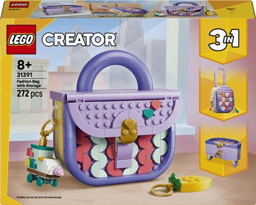 LEGOÂ® Creator 3in1 Stijlvolle Tas met Opbergruimte - Bouwspeelgoed met 3 Bouwmogelijkheden - Handtas, Koffer of Opbergdoosje - Cadeautip voor Kinderen Vanaf 8 Jaar - 31391