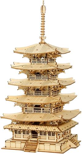 Rolife Vijfverdiepingspagode TGN02 3D Houten Puzzel  Japanse Bouwstijl Bouwpakket